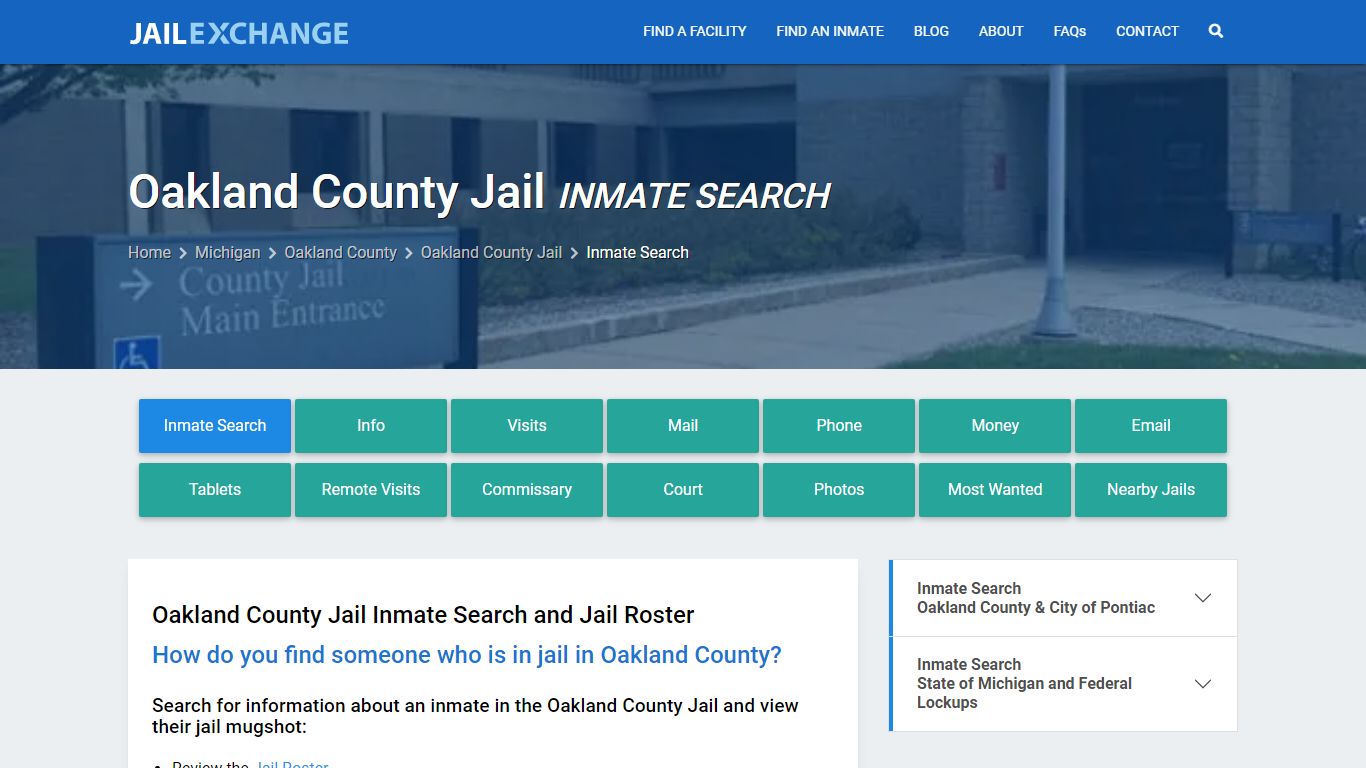 Inmate Search: Roster & Mugshots - Oakland County Jail, MI